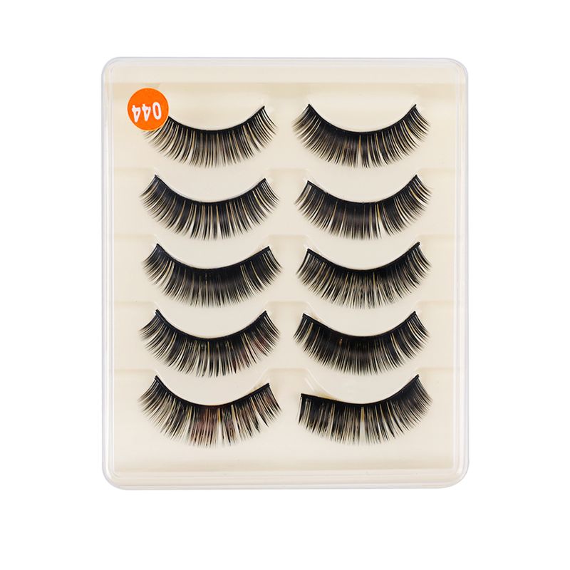Natural Long 5pairs False Eyelashes Faux Mink Thick Volume Handmade Reusable Fake Eyelash Wispy Lashes Ext_voghion.com