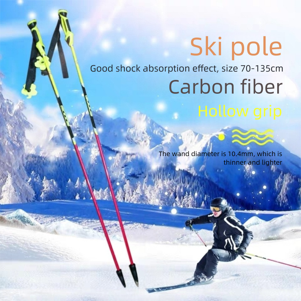 H3X Vollcarbon-Skistöcke Größe Slalom Ultraleicht, Schaftdurchmesser 10,4 mm Ultraleicht, für Schneesportbegeisterte Hohe Haltbarkeit_voghion.com