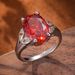 Fashion Men And Women New Jewelry Inlaid Orange Oval Zircon Ring_voghion.com