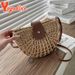 Yogodlns Sommer Stroh Tasche Für Frauen Mode Halbkreis Umhängetaschen Rattan Handgemachte Messenger Handtasche Reise Strand Taschen Tote_voghion.com