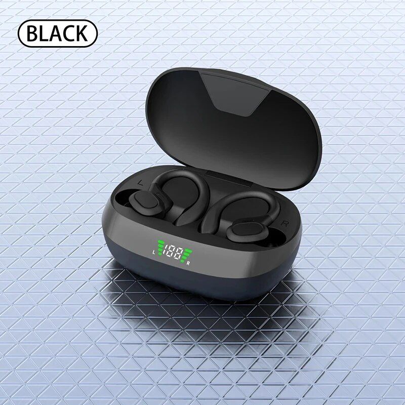 Earphones Ture Wireless Earbuds Ear Hook Sports HiFi Stereo Waterproof Headset With Mic TWS Headphone_voghion.com
