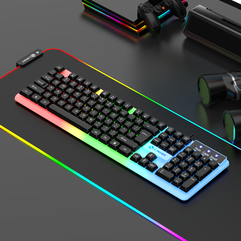 Kaidiwei 9122 Letters Luminous Backlight Colorful Cool Computer Keyboard Mouse Board Game Set Suit Words Transparent_voghion.com