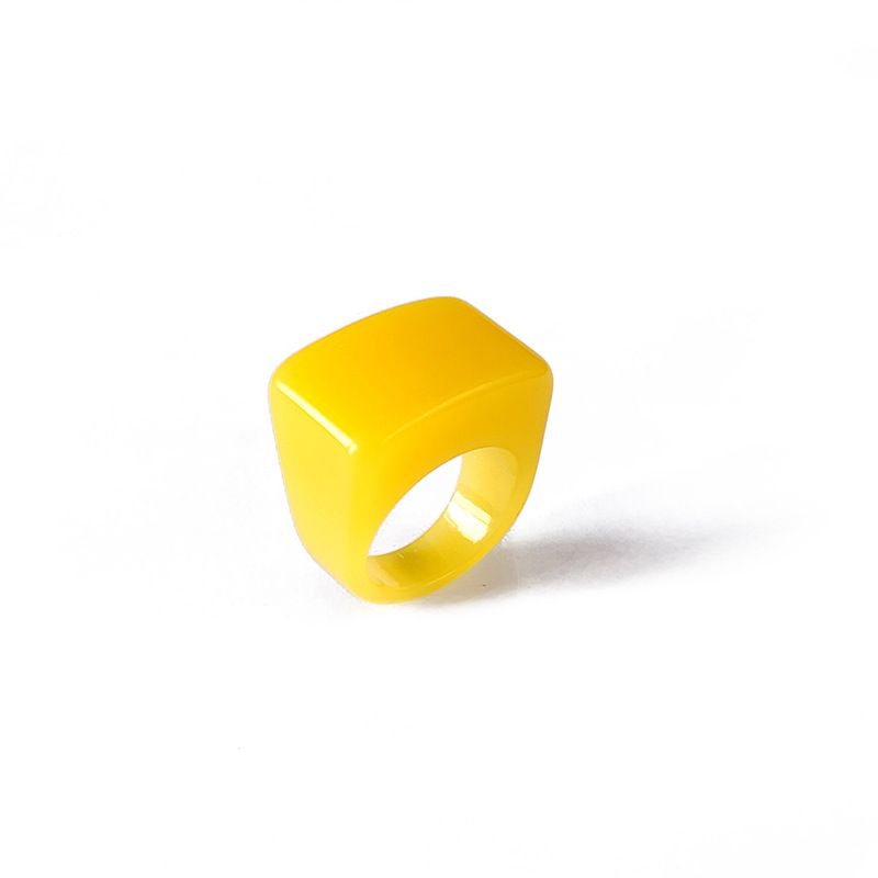 Summer New Acrylic Acetate Resin Large Square Multi-color Transparent Ring Dongdaemun_voghion.com
