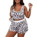 luckyqqyp Grenzüberschreitender europäischer und amerikanischer Plus-Size-Freizeitpyjama mit Leopardenmuster: Tanktop und Shorts, zweiteilig_voghion.com