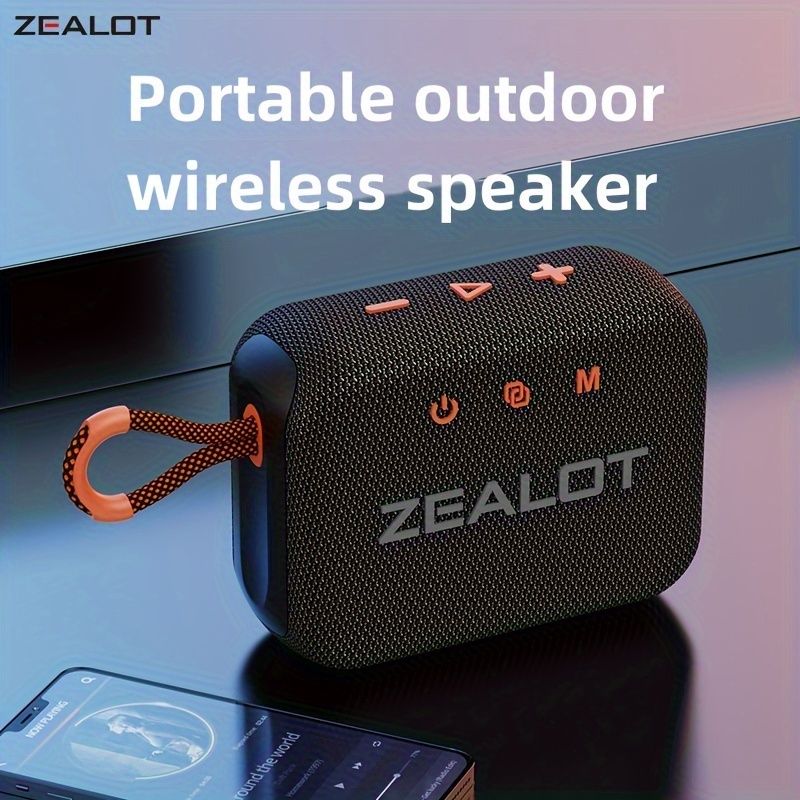 Alto-falante sem fio portátil Zealot S75, suporte para cartão TF/disco U/cabo AUX/TWS reprodução de duas portas seriais, alto-falante, adequado para celular/tablet/TV/com_voghion.com