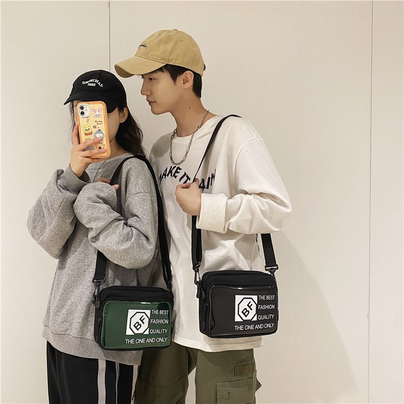 Transparent Canvas Men's And Women's Messenger Bags One Shoulder Small Square Bag_voghion.com