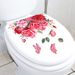 Rose Schmetterling Abdeckung PVC N1916 Dekoration Toilette Wandaufkleber_voghion.com