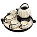 Artistic Ceramic Folded Tea Set – Modern 1 Teapot & 2/4 Cups With Tray (Gift Box Option, Trendy Home Decor & Premium Corporate Present)_voghion.com