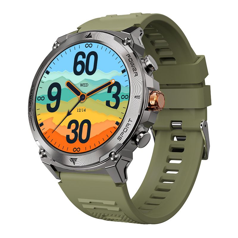 Bluetooth AMOLED Screen Heart Rate, Oxygen, Blood Pressure Monitoring Three Proof Smart Watch_voghion.com