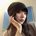 Hat Women's Winter Wool Hat Large Head Circumference Baotou Cold Hat Spring And Autumn Black Thick Knitted Pile Confinement Hat_voghion.com