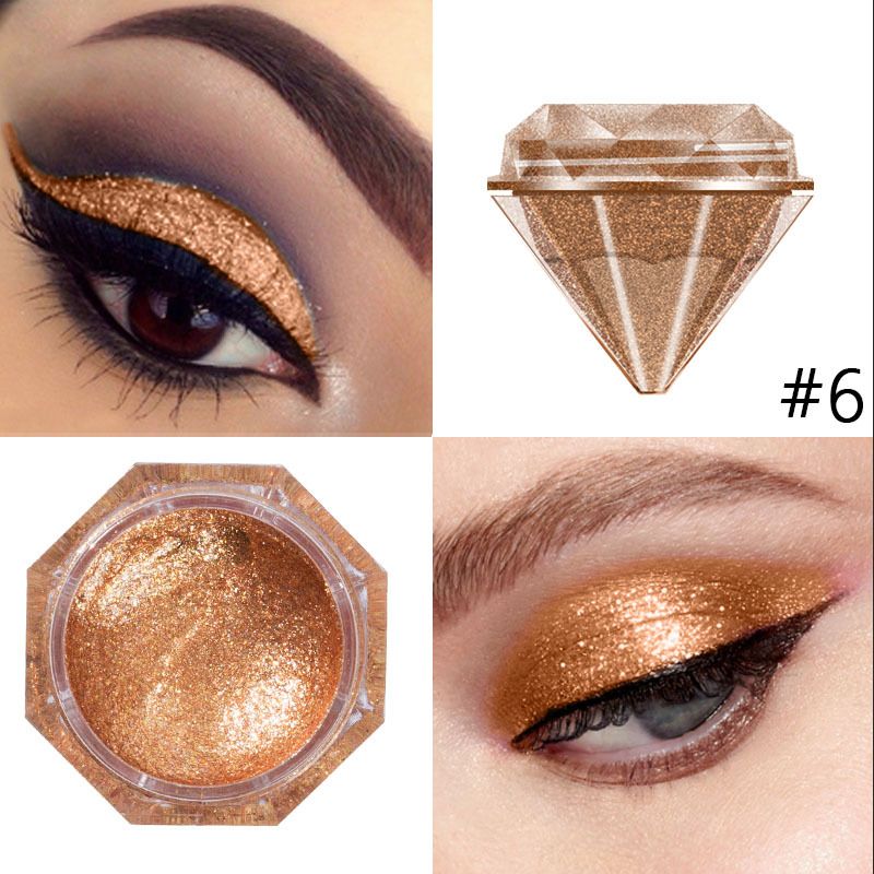 Flüssiger Diamant-Glitzer-Lidschatten, 6 Farben, wasserfest, langlebig, Pailletten, Perlglanz-Metallic-Lidschatten_voghion.com