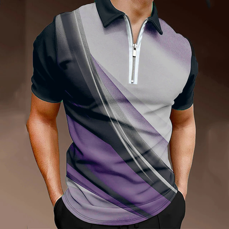 Herren Golfhemd Sommer neue Kurzarm Revers Top Casual Slim Fashion Senior T-Shirt_voghion.com