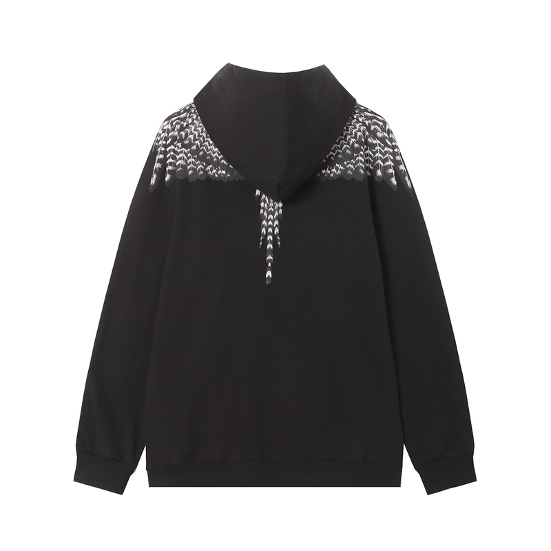 Man's Clothing MB Eagle Wings Print Hoodie Marcelo Trendy Feather Hoodie_voghion.com