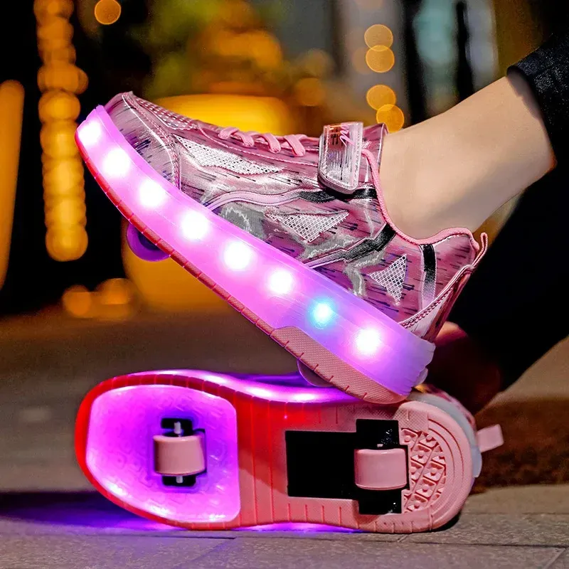 mit Rädern LED-Licht glänzende Rollschuhe Schuhe Kinder Geschenke für Jungen Mädchen Das beste Geschenk für Party Geburtstag Weihnachten_voghion.com
