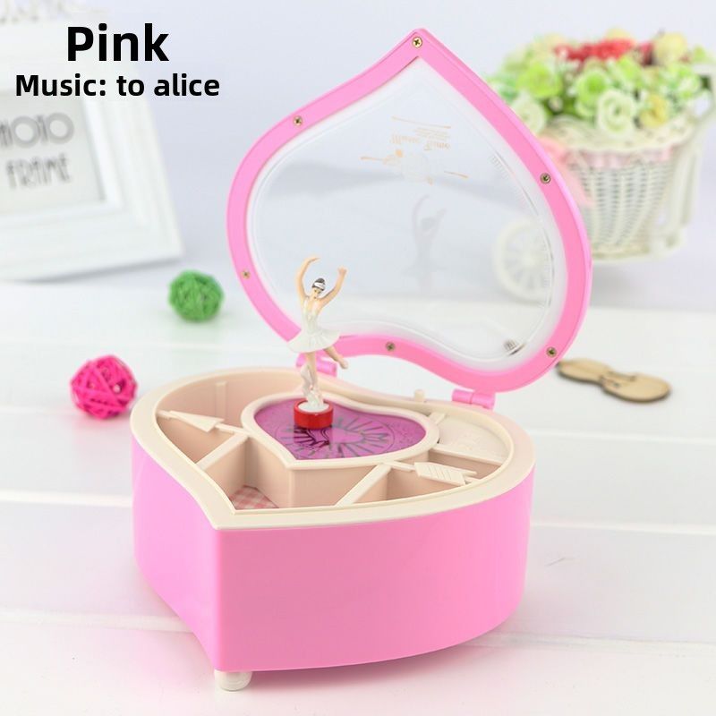 Rotating Dancing Ballet Girl Music Girly Heart Children's Jewelry Box Birthday Gift Ornament_voghion.com