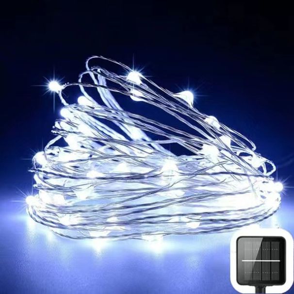Solarbetriebene LED-Kupferdrahtlichter - Wasserdichte Lichterketten für den Außenbereich für Weihnachten, Garten, Terrassendekoration_voghion.com