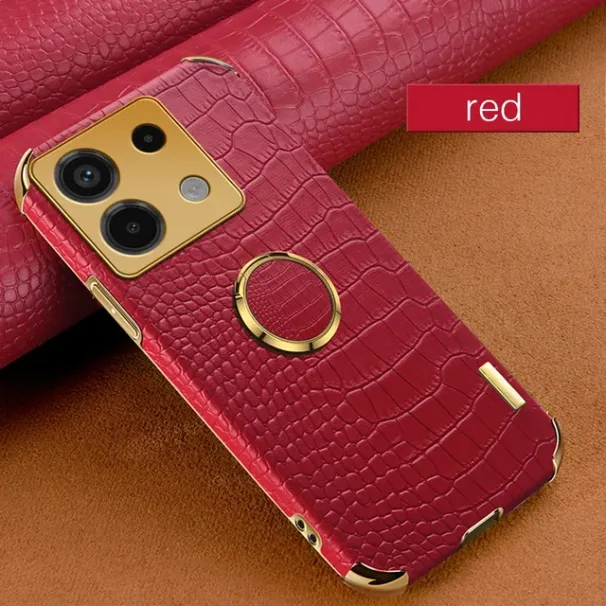 Plating Krokodil Textuur Telefoonhoesje Voor Xiaomi Redmi Note 13 Pro Plus 12 11 10 4G 5G K70E K60 Ultra Magnetische Vinger_voghion.com