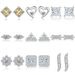 Orecchini geometrici a forma di cuore con zirconi per donna, orecchini a corona con zaffiri semplici e alla moda, orecchini con perle in argento S925_voghion.com