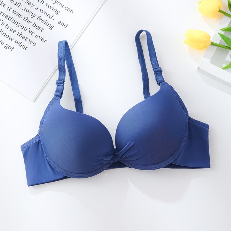 Women's Intimates Smooth Seamless Bra Low Heart Push Up Adjustment Type With Steel Ring Bra Underwear_voghion.com