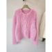Women's Clothing fleece knitted cardigan sweater jacket women autumn and winter thickened new short soft waxy_voghion.com