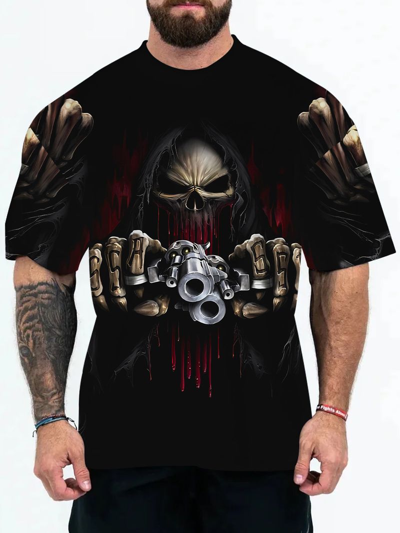 2025 Neues Tiermuster 3D-Digitaldruck T-Shirt für Erwachsene ohne Kapuze für Herren mit kurzen Ärmeln_voghion.com