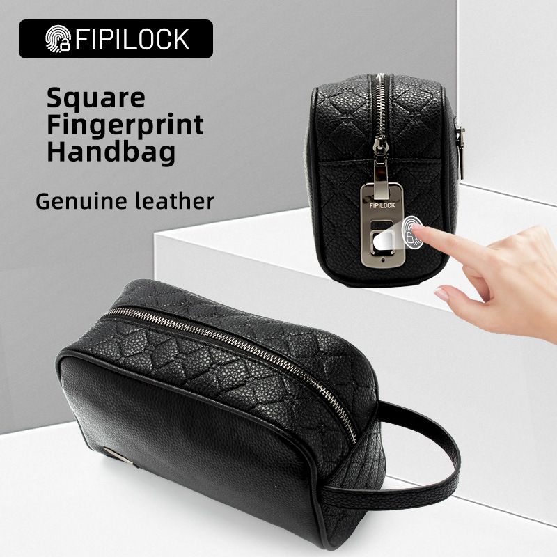 Men's Bags Genuine Leather Fingerprint Handbag Leather Anti Theft Fingerprint Handbag_voghion.com