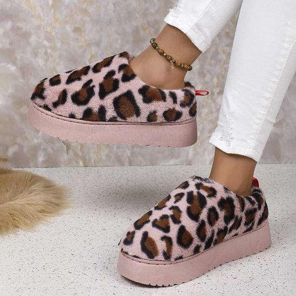 Women's Ankle Boots Low-top Leopard Spot With Thick Soles Shoes_voghion.com