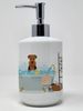 Black and Tan Airedale Terrier Ceramic Soap Dispenser Hand Soap Dispenser Pump Bottles for Bathroom Kitchen, Empty Refillable Liquid Soap Container_voghion.com