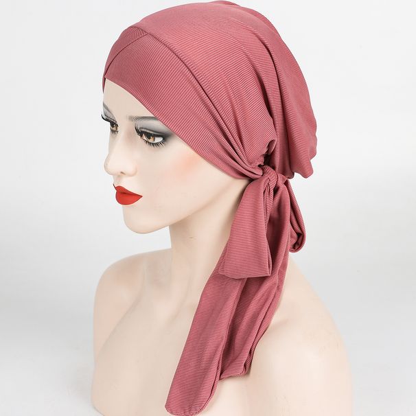 Forehead Cross Strap Long Tail Headscarf With High Elasticity, Casual Comfort, Versatile Thread Care Cap_voghion.com
