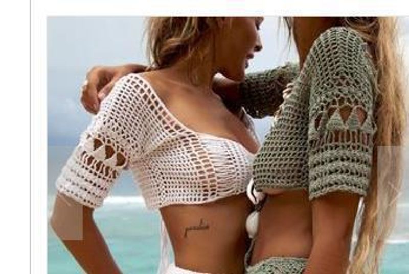 Women's knitted hand hook swimsuit tops new sexy hollow bikini beach underwear internet celebrity swimsuit women_voghion.com