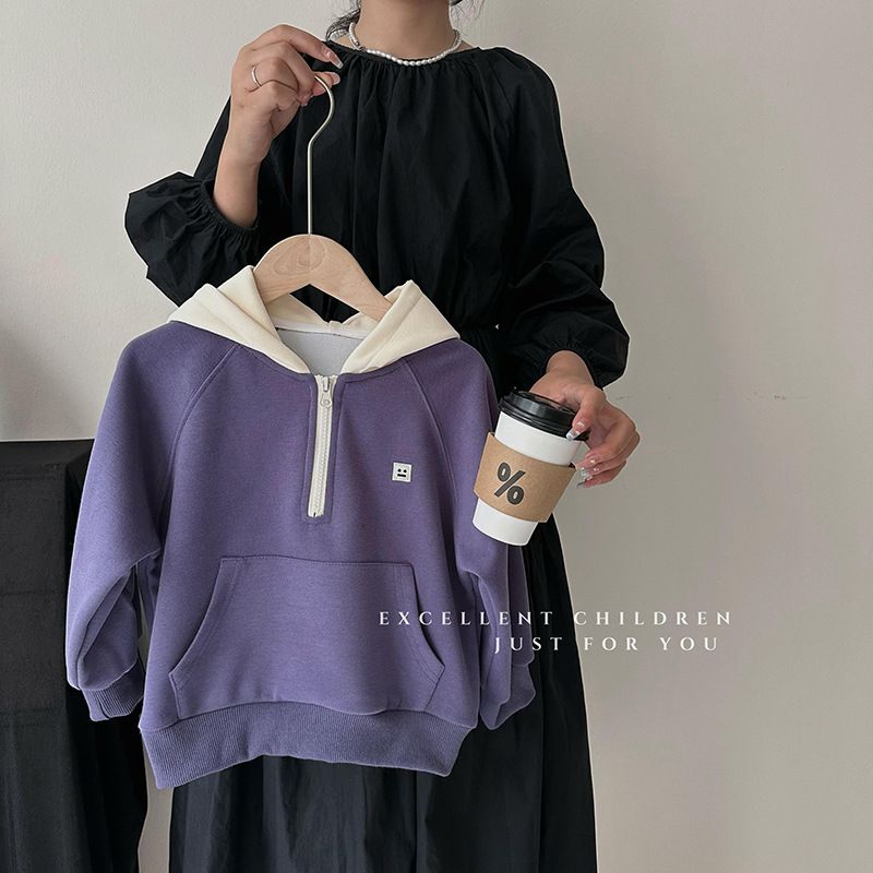 Y uan girls' hoodie 2024 new western-style children's Korean version top spring and autumn clothing_voghion.com