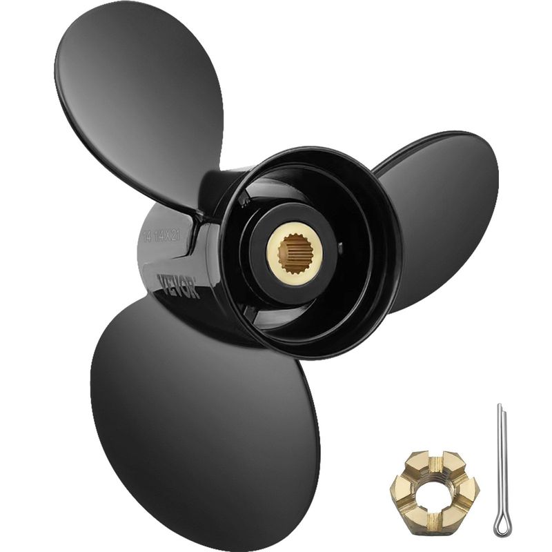 VEVOR Outboard Propeller, Replace For OEM 3817469, 3-Blade 14 1/4 X 21 Pitch Aluminium Boat Propeller, Compatible With Volvo Penta SX Drive All Models, W/ 19 Tooth Splines, RH_voghion.com