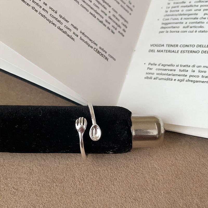 Design divertente, coltello, forchetta, cucchiaio, per donne, carino, squisito, personalità, temperamento alla moda, anello versatile alla moda._voghion.com