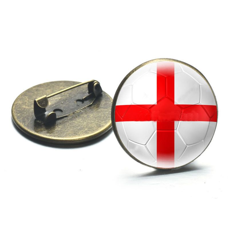 European football team logo brooch metal commemorative badge retro pin accessory_voghion.com