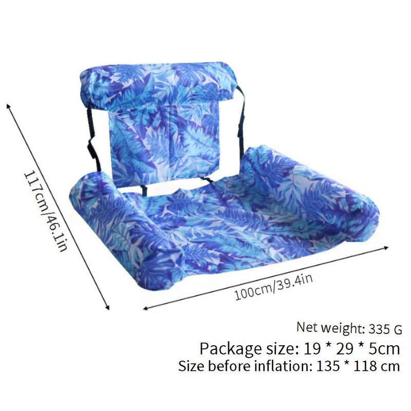 Aufblasbare Wasserhängematte Lounge 3-Rohr Schwimmstuhl mit atmungsaktivem Mesh-Abdeckung für Pool See Strand_voghion.com