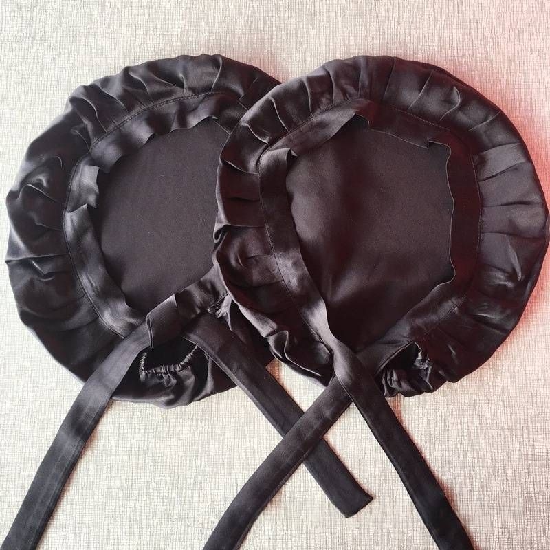 100% Mulberry Silk Sleep Cap - 19 Momme (Adjustable Drawstring Wrinkle-Free Design Perfect For Postpartum Hair Protection & Nighttime Care)​_voghion.com