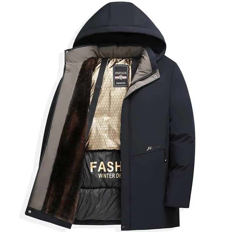 Men's Clothing Winter Coat Men's Thick Cotton Coat Warm Business Casual Down Cotton Coat Medium Long Cotton Coat Winter Coat_voghion.com