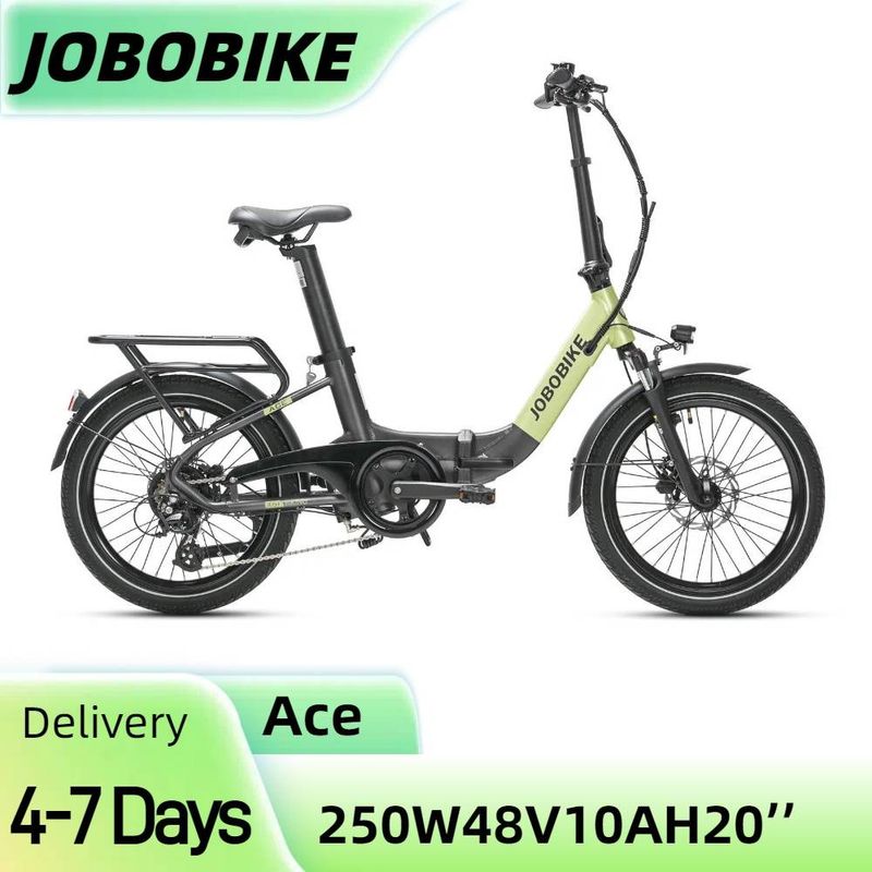 JOBOBIKE Ace 20 collu salokāms elektriskais velosipēds ar 250 W motoru un iebūvētu 48 V 10 Ah Samsung akumulatoru_voghion.com