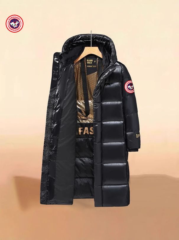 Kurtka puchowa dla mężczyzn i kobiet, długa i średniej długości, błyszcząca kurtka z chińskim wzorem mapy, ciepły płaszcz zimowy_voghion.com