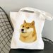 Shiba Inu Printed Canvas Bag Single Shoulder Backpack Student Casual Hand Shopping Bag_voghion.com