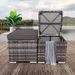 2 Wicker Ottomans, Multipurpose Outdoor Furniture For Patio, Backyard, Additional Seating, Footrest, Side Table W/Storage, Removable Cushions_voghion.com