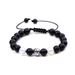 Bracelet de supporter de football – Perles rayées en agate rouge et jaspe zèbre, bijoux de sport tressés pour hommes et femmes_voghion.com