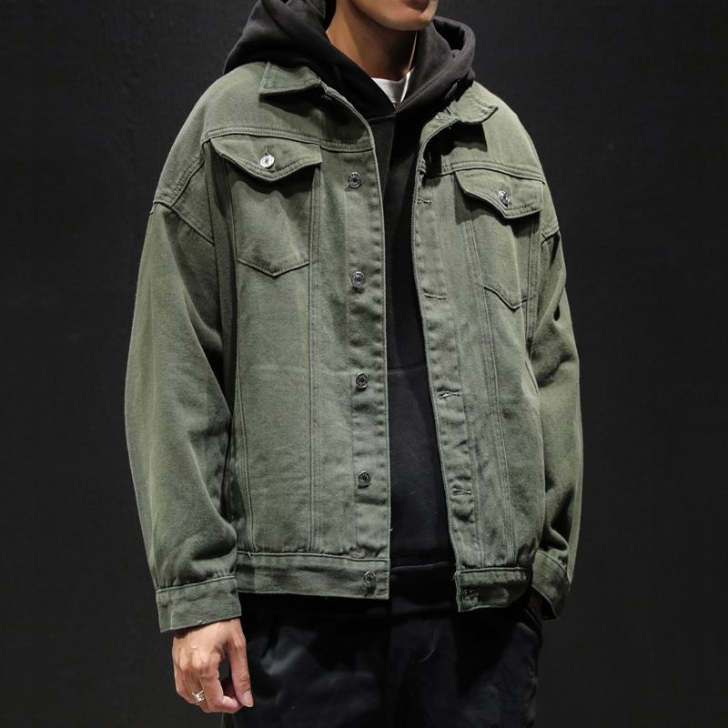 2025 Denim Men's Spring And Autumn New Trend Casual Functional Black Jacket Korean Version Workwear Top_voghion.com