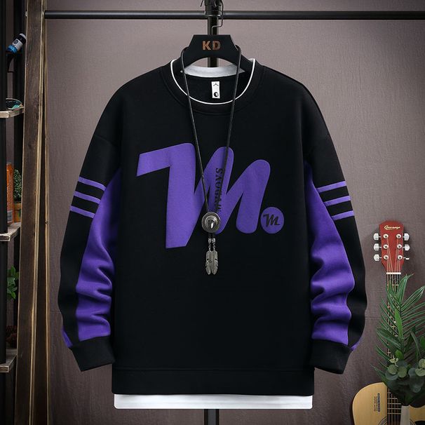 Men's Slim Fit Cotton Crewneck Sweatshirt – Essential Basic Long Sleeve Tee For Casual Streetwear_voghion.com