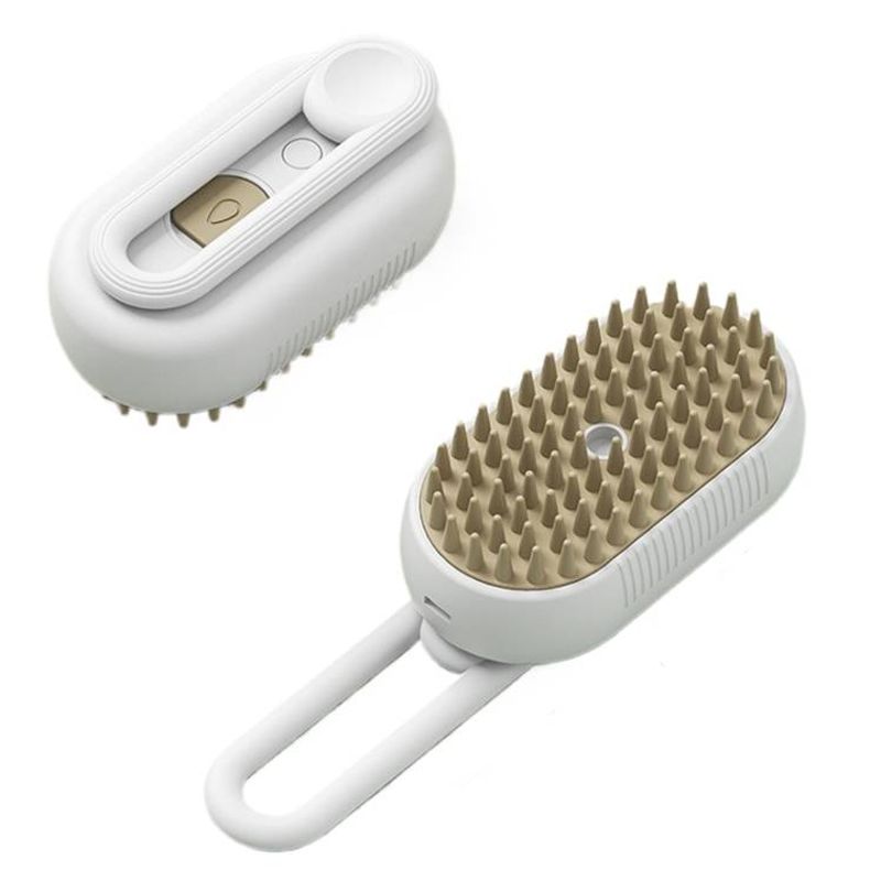 Foldable Rechargeable Cat Steamy Grooming Brush Cleaning Tool_voghion.com
