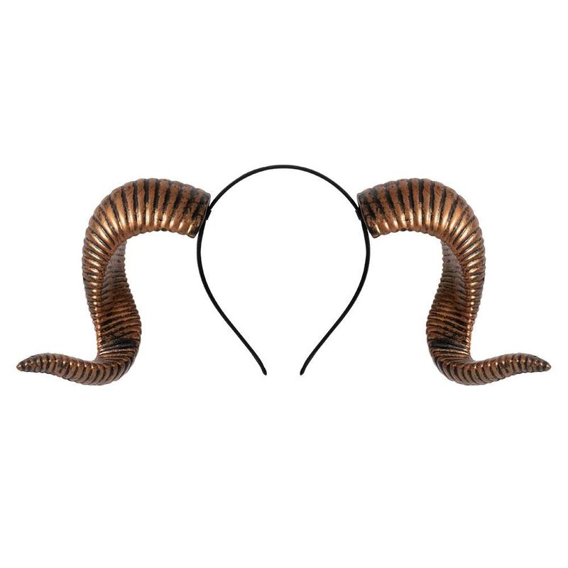 Accessori fai da te staccabili per feste danzanti di Halloween: cerchietto per capelli curvo in corno di pecora RP, cerchietto per spettacoli di feste di festival_voghion.com