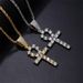 New Diamond-embedded Egyptian Anhe key pendant necklace cross hip hop diamond-embedded_voghion.com