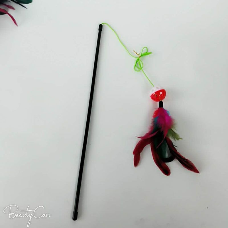 Varinha de penas grande com sino, vara de provocação, suprimentos para brinquedos de gato_voghion.com