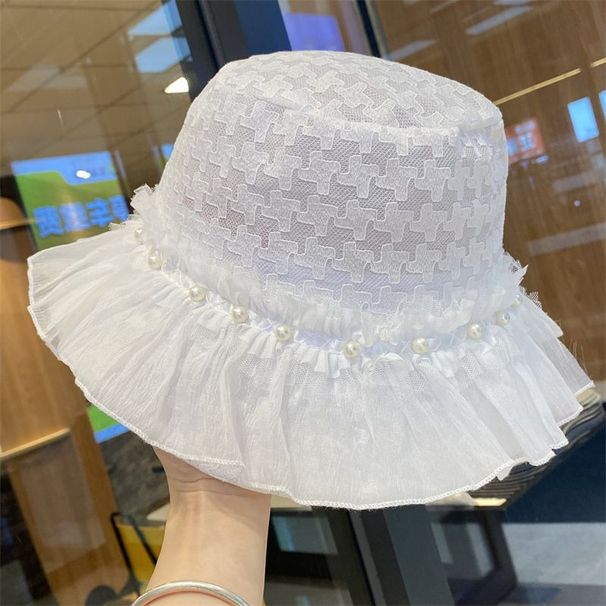 Nuovo cappello da sole versatile estivo da donna con secchiello in pizzo e piccola vaschetta per la protezione solare_voghion.com