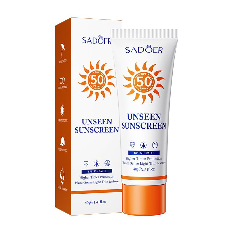 Lozione solare SADOER SPF50+ resistente ai raggi UV, impermeabile, anti-sudore, idratante e isolante due in uno._voghion.com